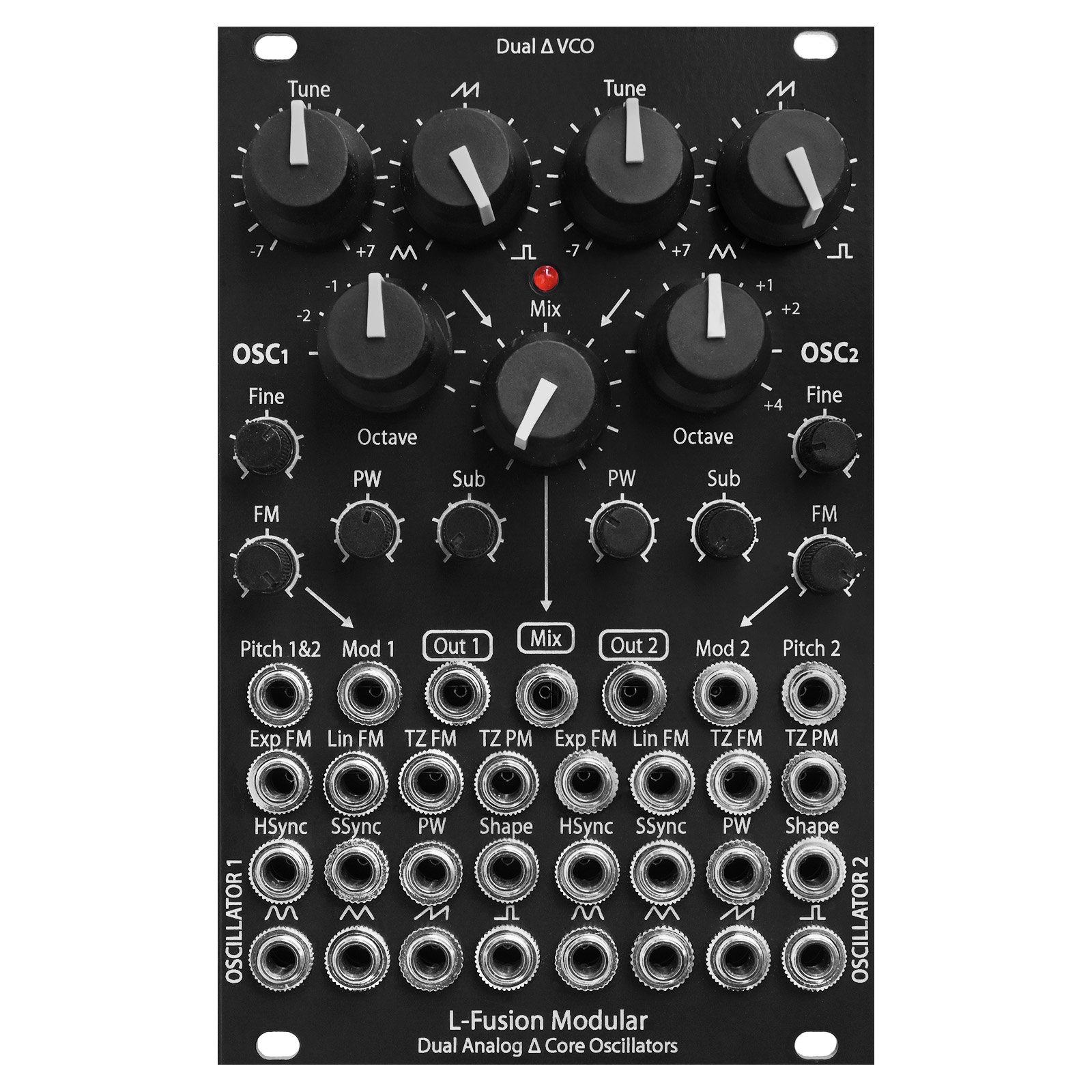 Dual analog VCO 2.3 release - Precision triangle core with TZFM